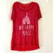 Disney Tops | Disney World Distressed T-Shirt Disney Boutique | Color: Red/White | Size: M