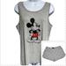 Disney Tops | Disney Mickey Mouse Tank Short Set Xl | Color: Gray | Size: Xl