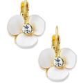 Kate Spade Jewelry | Kate Spade Gold-Tone Cream Disco Pansy Flower Leverback Earrings New | Color: Gold/White | Size: Os