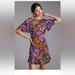 Anthropologie Dresses | Anthropologie Ruffle Mini Satin Floral Print Dress | Color: Black | Size: 2