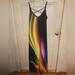 Zara Dresses | Gorgeous Aurora Long Spaghetti Strap Dress | Color: Black/Pink | Size: S