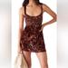 Free People Dresses | Free People Velvet Cheetah Dress Size Small | Color: Black/Brown | Size: S