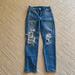 American Eagle Outfitters Jeans | Aeo Curvy High Rise Distressed Jegging | Color: Blue | Size: 0