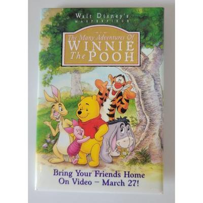 Disney Accessories | Disney The Many Adventures Of Winnie The Pooh Promo Button Pin Movie Video | Color: Red/Yellow | Size: N/A