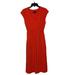 J. Crew Dresses | J Crew A Line Dress Laser Cut Out V Neck Cap Sleeve Side Slits Orange Size 00 | Color: Orange | Size: 00