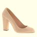 J. Crew Shoes | J.Crew Natural Stella Block Heel Suede Pumps Made In Italy Size 7.5 | Color: Cream | Size: 7.5