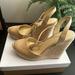 Jessica Simpson Shoes | Jessica Simpson Size 10m Supreme Microsuede Tie Up Wedges! | Color: Tan/White | Size: 10