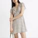 Madewell Dresses | Madewell Floral Silk Ruffle Neck Mini Dress | Color: Blue/Cream | Size: S