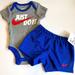 Nike Matching Sets | Nike Baby Boys Bodysuit And Shorts Set. 3m. | Color: Blue/Gray | Size: 3mb