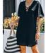 Anthropologie Dresses | Anthropologie Chrysanthemum Lakeshore Black Linen Puff Sleeve Dress | Color: Black | Size: M