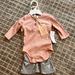 Jessica Simpson Matching Sets | Baby Girl Matching Set. Onesie With Flare Flower Pants. Size 0-3 Months | Color: Gray/Pink | Size: 0-3mb