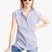 J. Crew Tops | J Crew Blue And White Striped Short Sleeve Popover Shirt Top Nwt Sz Xs | Color: Blue/White | Size: Xs