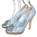 Gucci Shoes | Gucci Guccissima Silver Gg Logo Leather Horsebit Platform Peep Toe Pumps Size 40 | Color: Silver/Tan | Size: 40eu