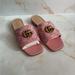 Gucci Shoes | Gucci Jolie Logo Gg Leather Marmont Slip On Slide Sandal | Color: Gold/Pink | Size: 8