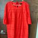 J. Crew Dresses | Jcrew Eyelet 3/4 Sleeve Shift Dress | Color: Orange/Red | Size: 14