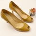 Kate Spade Shoes | Kate Spade | Giselle Oxford Peep Toe Patent Leather Italy New York Heel Size 7.5 | Color: Cream/Tan | Size: 7.5