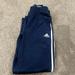 Adidas Bottoms | Adidas Dri Fit Youth Pants 14/16- Navy Blue With White Stripes Down The Sides | Color: Blue/White | Size: 14b