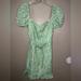 Zara Dresses | Flower Zara Dress | Color: Green/White | Size: S