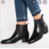 J. Crew Shoes | J. Crew Black Leather Pointed Toe Ankle Cowboy Booties Chelsea Boots 9 | Color: Black | Size: 9