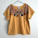 Anthropologie Tops | Chloe Oliver Anthropologie Valencia Embroidered Yellow Fringe Top Size Large | Color: Pink/Yellow | Size: L