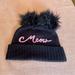 Kate Spade Accessories | Kate Spade Cat Meow Black Winter Hat Beanie Faux Fur Pom Pom | Color: Black | Size: Os