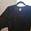 Pink Victoria's Secret Sweaters | Black Sweater With Red Roses | Color: Black/Red | Size: L