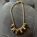 Coach Jewelry | Coach Statement Necklace Gold Tone Black Gray Glass Slides Snake Chain | Color: Black/Gold/Gray | Size: Os