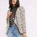 Free People Jackets & Coats | Free People Modern Femme Blazer Print Snake Size S Dusty Pink Black Plug V-Neck | Color: Black/Cream | Size: S