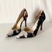 Jessica Simpson Shoes | Jessica Simpson Black Floral Pointy Heels | Color: Black/White | Size: 7.5