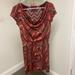 Jessica Simpson Dresses | Jessica Simpson Red Orange Brown Blue Purple Pattern Women's Dress Size Medium | Color: Orange/Red | Size: S