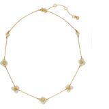 Kate Spade Jewelry | Kate Spade New York Enamel Flower Crystal Choker Necklace | Color: Gold/White | Size: Os