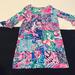 Lilly Pulitzer Dresses | Lilly Pulitzer Sz L Mini Sophie Ruffle Dress Stretchy | Color: Blue/Pink | Size: Lg