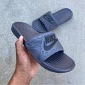 Nike Shoes | Nike Benassi Se Just Do It Slides Dark Greys 3ds | Color: Black/Gray | Size: Various