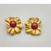 Pink Victoria's Secret Jewelry | 90's Earrings Large Matte Gold Tone Hot Pink Flower Stud | Color: Gold/Pink | Size: Os