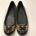 Coach Shoes | Coach Dannie Slip On Poppy Flats Patent Brown Leather Womens Shoes Size 6 B Us | Color: Brown/Tan | Size: 6