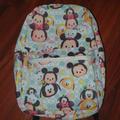 Disney Accessories | Disney Tsum Tsum School Backpack 16in All Over Print Large Book Bag White | Color: Blue/White | Size: Osg