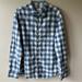 American Eagle Outfitters Shirts | American Eagle Buffalo Plaid Button Down Shirt In Blue & Cream Men's Large | Color: Blue/Cream | Size: L