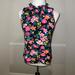 J. Crew Tops | J Crew Factory Floral Sleeveless Ruffle Collared Blouse Sz-Xs | Color: Blue/Pink | Size: Xs