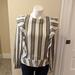 Anthropologie Tops | Anthropologie Isabelle Sinclair Cream And Gray Stripe Ruffle Top Size Xs | Color: Cream/Gray | Size: Xs