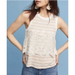 Anthropologie Tops | Anthropologie Postmark Laced Layered Striped High Neck Cotton Nautique Tank Top | Color: Cream/Tan | Size: Xs