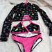 Jessica Simpson Swim | Girls 6x Jessica Simpson 3 Pc Swim Suit Set | Color: Black/Pink | Size: 6xg