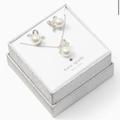 Kate Spade Jewelry | Kate Spade Pearl All Tied Up Pendant And Stud Gift Set | Color: Silver/White | Size: Os