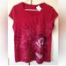 Disney Tops | Disney Mickey Mouse T-Shirt 1/4 Sleeve Size L? Msrs Pit To Pit 20’’ Length 25’’ | Color: Red | Size: L