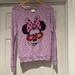Disney Tops | Authentic Disney Minnie Mouse Long Sleeve Tee Excellent Condition Size M Women | Color: Purple/White | Size: M