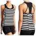 Athleta Tops | Athleta Chase Striped Mesh Workout Top Black White | Color: Black/White | Size: S