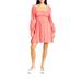 Anthropologie Dresses | Anthropologie Afrm Dress M Coral Pink Polka Dot Smocked Bodice Ruched Boat Neck | Color: Pink/White | Size: M