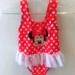 Disney Swim | Disney Baby's One Piece Bathing Suit Girls 18m | Color: Red/White | Size: 18mb
