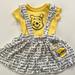 Disney Dresses | Disney Winnie The Pooh Overall Dress | Color: White/Yellow | Size: 3-6mb