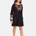 Free People Dresses | Free People Spell On You Black Embroidered Mini Dress Tunic Size M | Color: Black | Size: M