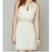Free People Dresses | Free People Ivory Cutout Shift Lace Mini Fitted Dress Sleeveless Light | Color: Cream/White | Size: 4